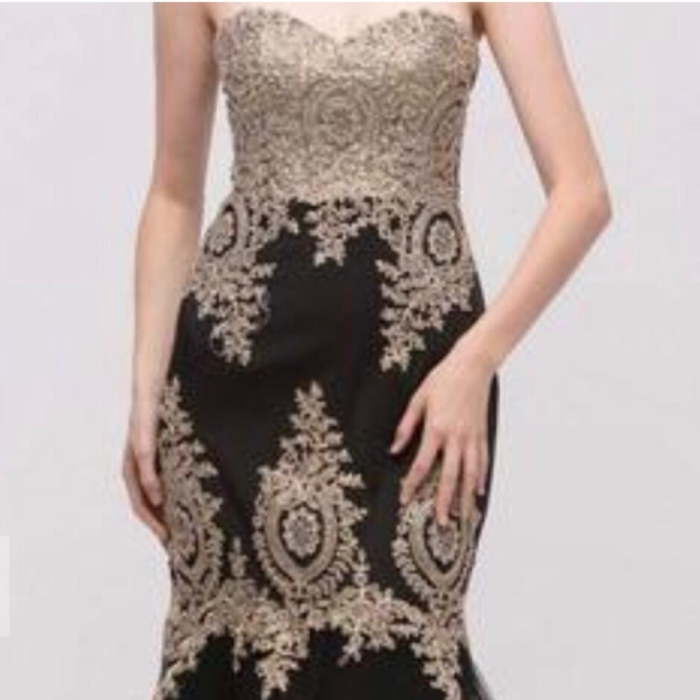 Fashion Eureka 6009 Black sequin sweetheart Gown - Picture 4 of 7